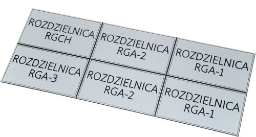 Opis grawerowany rozdzielnic elektrycznych prądu